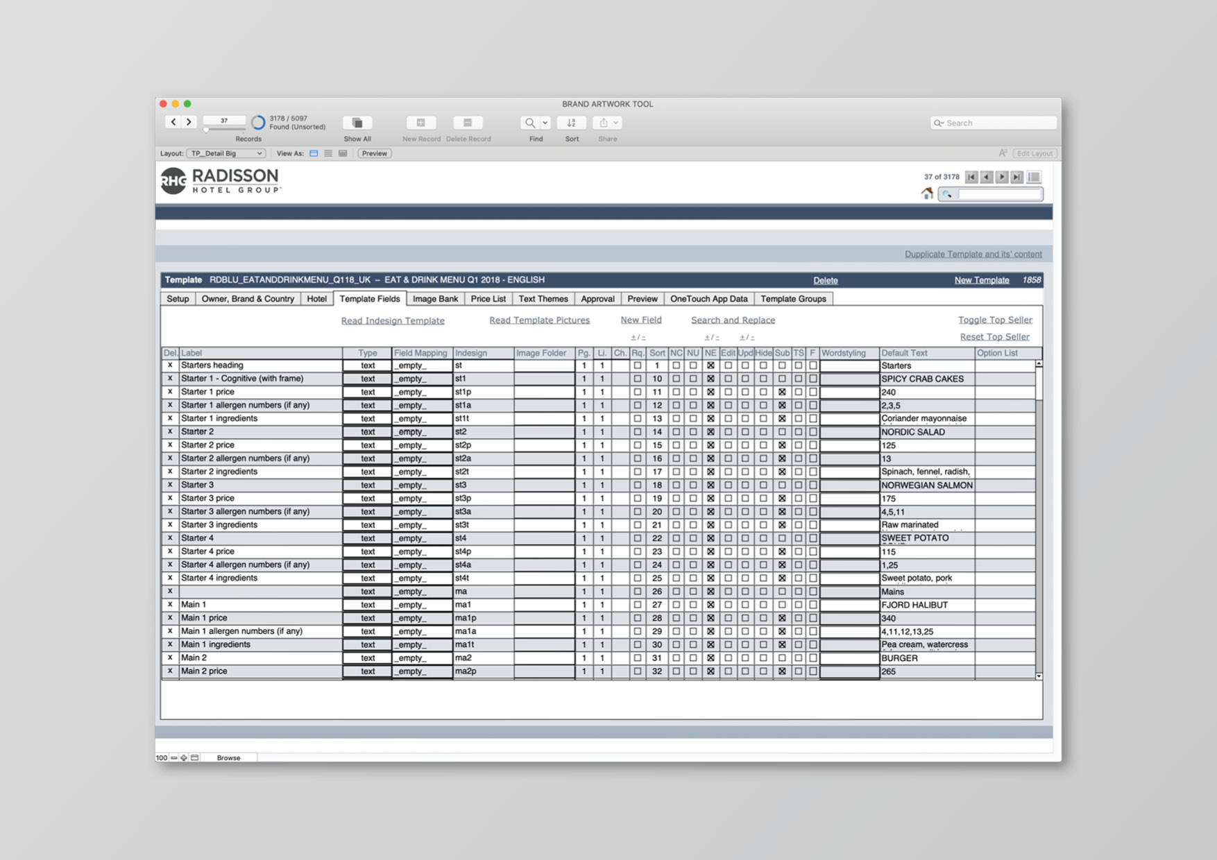 Brand Artwork Tool - database setup