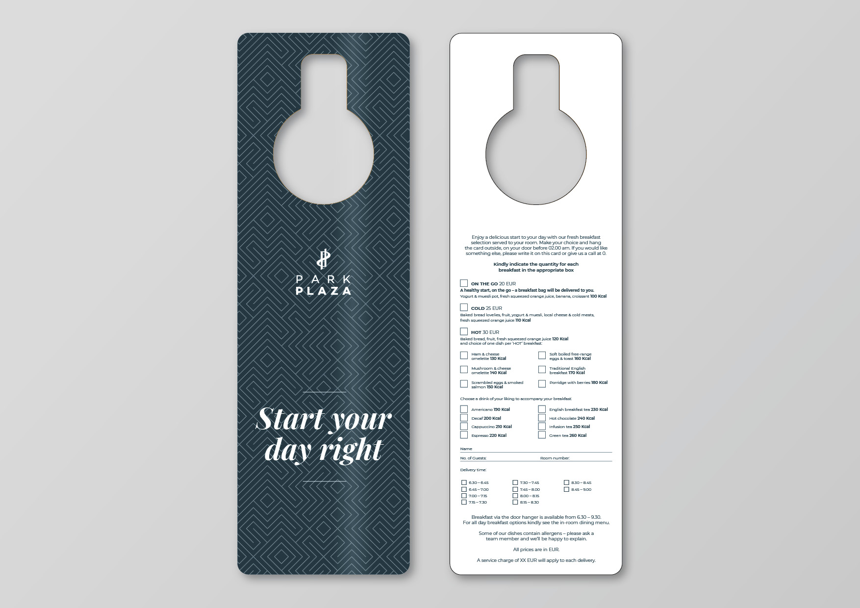 Park Plaza Breakfast doorhanger