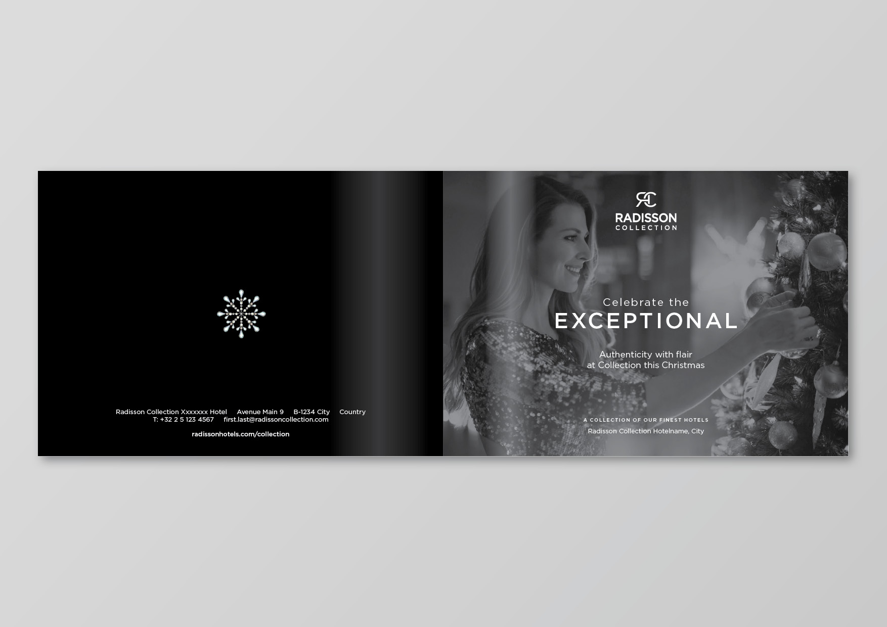 Radisson Collection Christmas brochure - front and back