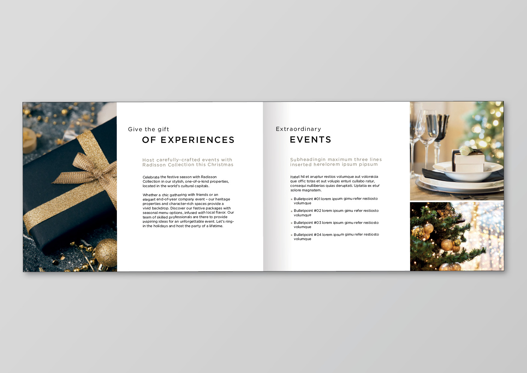 Radisson Collection Christmas brochure - inner pages