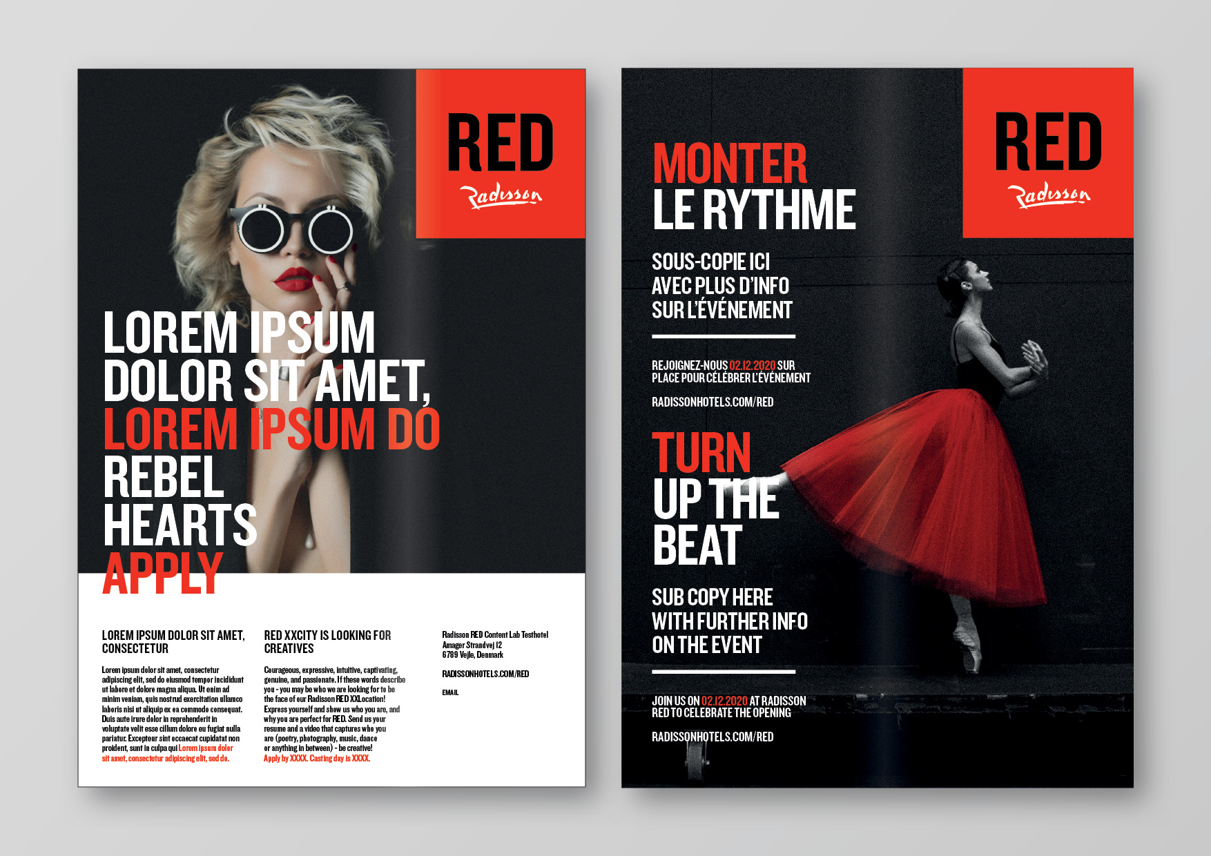 Radisson RED ads and flyers